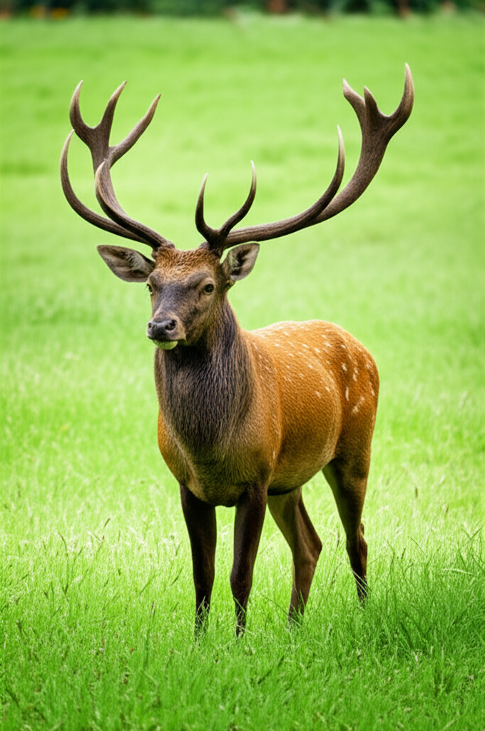 Contoh Prompt Gambar AI Hewan Rusa di Padang Rumput Contoh Prompt Gambar AI Hewan Rusa di Padang Rumput